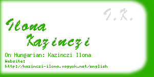 ilona kazinczi business card